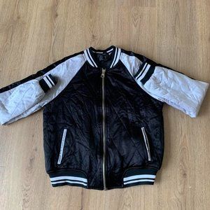 Topshop Womens Black and Silver Jacket